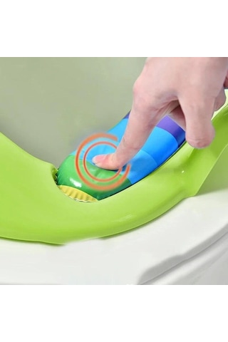 Kurbağa Model Çocuk-bebek Yanlardan Tutmalı Yumuşak Süngerli Klozet Kapağı Adaptörü Yeşil