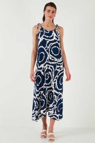 Lela Regular Fit Ip Askılı Uzun Bayan Elbise 5865732 Lacivert