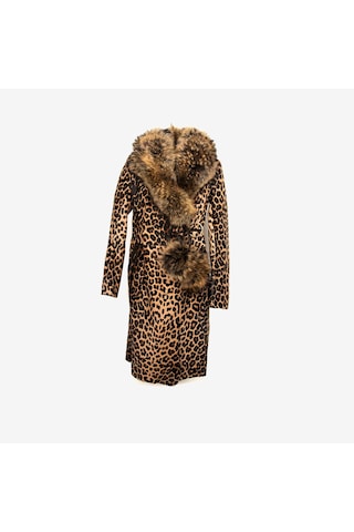 Rouge Kürklü Kadın Deri Mont P254u Leopar
