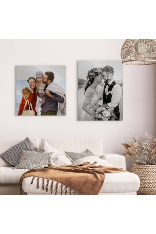 Premium Kişiye Özel 2 Adet Metal Poster Tablo Full Hd Kalite Baskı 20x20 Cm Çok Renkli