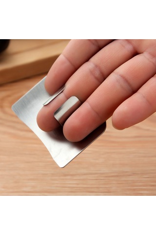 Monyee 304 Paslanmaz Çelik Mutfak Parmak Koruyucu, Kesme Ve Dilimleme İçin Güvenli El Koruyucu Aracı - Gümüş Diğer