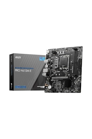 Msı Mb Pro H610m-e Soket 1700 Ddr5 5600mhz Oc Hdmı Vga M.2 Usb3.2 1x 1g Lan Matx 72520730