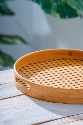 Acar Bambu Sunum Tepsi - 35 Cm Bambu