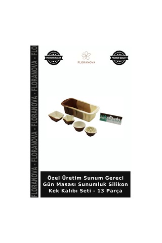 Özel Üretim Sunum Gereci Gün Masası Sunumluk Silikon Kek Kalıbı Seti - 13 Parça Çok Renkli