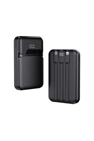 Snapmax Snp-3006 10.000 Mah Hızlı Şarj Led Göstergeli 3in1 Dahili Kablolu Powerbank