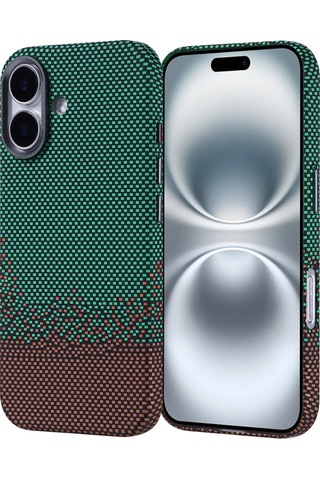 Apple iPhone Uyumlu 16 Kılıf Ultra İnce Karbon Tasarımlı Ve Magsafeli Cabix Premium Kapak Yeşil