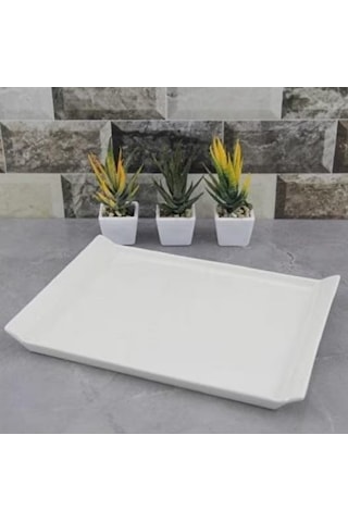 Acar 8073 Porselen Beyaz Kayık Tabak 31 Cm 1 Adet