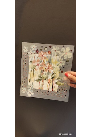 Ütü İle Yapışan Çiçek Transfer Baskı Arma 22x20 Cm
