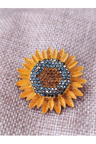 Villovatik Büyük Ayçiçeği Broş 189765734 Turuncu