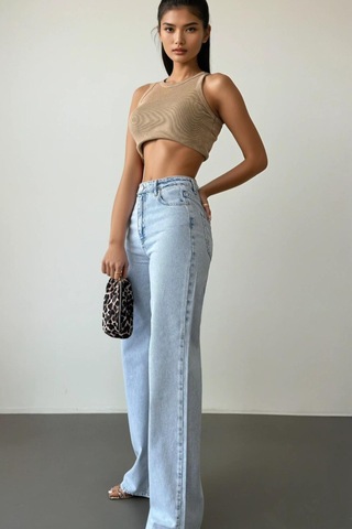 Lacarino 7714 W.leg Kadın Jean Pantolon Lıght Blue
