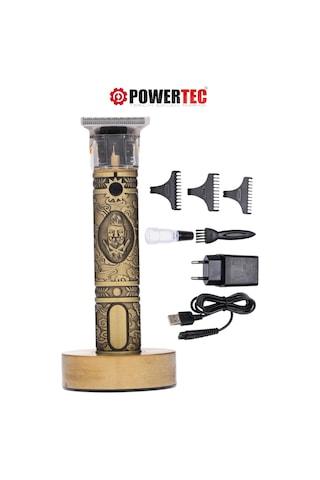Powertec TR-1818 Sakal Ense Çizim Tıraş Makinesi Altın