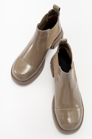 Luvishoes Cafune Koyu Bej Rugan Kadın Bot Koyu Bej