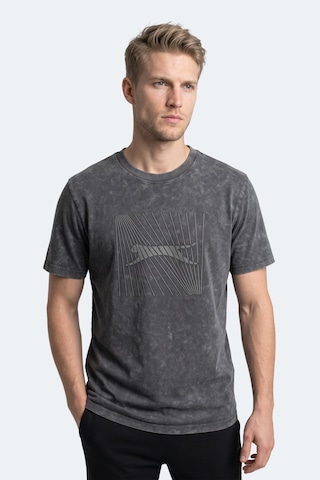Slazenger Zaır Erkek Baskılı Gri Tişört