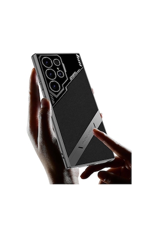 Zore Galaxy Uyumlu S23 Ultra Kılıf Kamera Korumalı Suni Deri Tasarım Msra Yeni Seri Procase Kapak-siyah Siyah