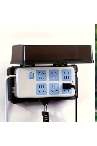 Fastbuy Yüksek Kaliteli Şeffaf Siyah Elektrik Kutusu Abs Reçine Kabuk 6 Priz Deliği Dış Mekan Duvara Monte