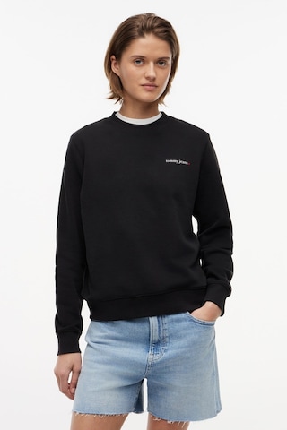 Tommy Hilfiger Tjw Kadın Regular Essential Logo 1 Bisiklet Yaka Siyah Sweatshirt-16430