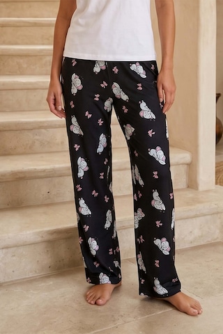 Remsa Kadın Viskon Kumaş Desenli Penye Tek Pijama Alt 41 Siyah05