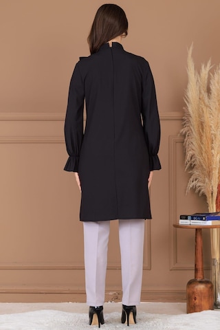 Asel Tunik Pantolon İkili Tesettür Takım Siyah Siyah