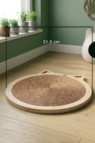 Minimalist Şık Kedi Tırmalama Tahtası / Doğal Ahşap Ve Doğal Jüt İp / Çevre Ve Kedi Dostu Hem Yapışkanlı He