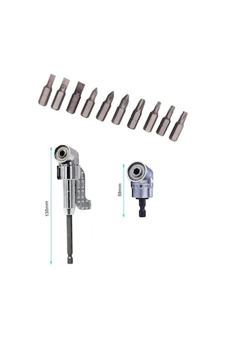 12 Parça 1/4'' Bits Uç ve Köşe Vidalama Adaptörü Seti