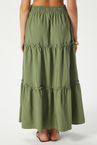 Kadın Elanora Haki Astarlı Katlı Poplin Etek Haki