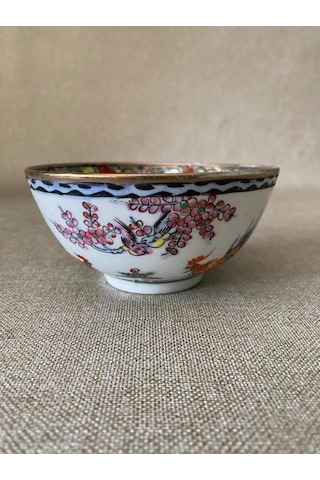 Horoz Motifli El İşçilikli Porselen Kase 5,5 cm - Porselen Çerezlik