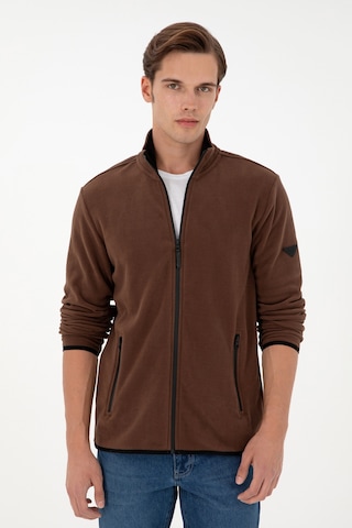U.S. Polo Assn.  Erkek Kahverengi Basic Polar Hırka 50298066-VR029