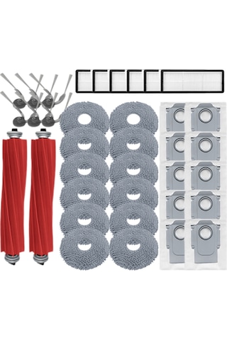 Junzhuodianpu Roborock Qv 35a/qv 35s/qr 798/qr 598 Elektrikli Süpürgeler İçin Fırçalar, Hepa Filtre, Paspas Ve Toz Torbası İçeren 36 Parçalık Set.