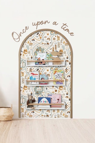 Kk Swords Dinozor,yol, Araçlı Duvar Sticker, Erkek Çocuk/bebek Odası Dekoru, Yapışkan Yazı Ve Çerçeve, Hediye