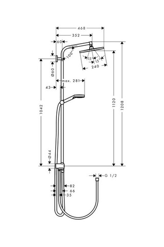 Hansgrohe Crometta E 240 1 Jet Duş Kolonu Ecosmart Reno Krom