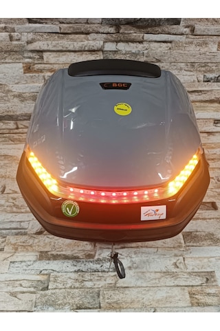 Motosiklet Arka Çanta 33lt Işıklı Stop Sağ Sol Sinyal Nardo Gri