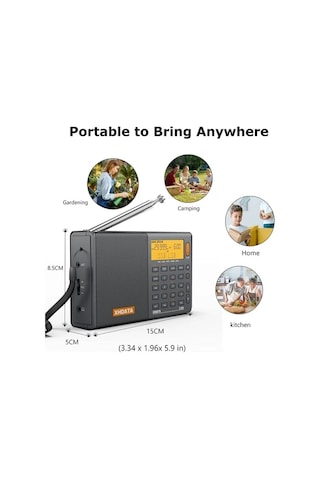 Xhdata D-808 Taşınabilir Dijital Radyo Fm Stereo/sw/mw/lw Ssb Rds Hava Bandı Lcd Ekranlı