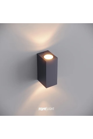 FoneLight Apliken 17 cm Çift Yönlü GU10 LED Duvar Apliği Antrasit Alüminyum IP65 Bahçe Dış Cephe Aydınlatması 14W 3000K - Seo Uyumlu