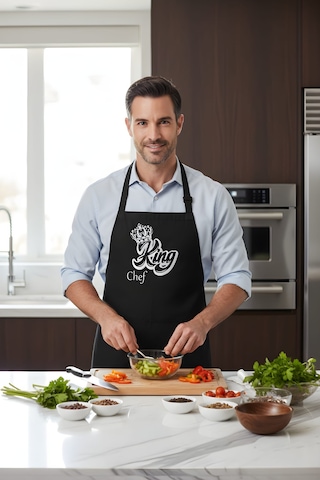 Mutfak Önlüğü King Chef Siyah Renkli