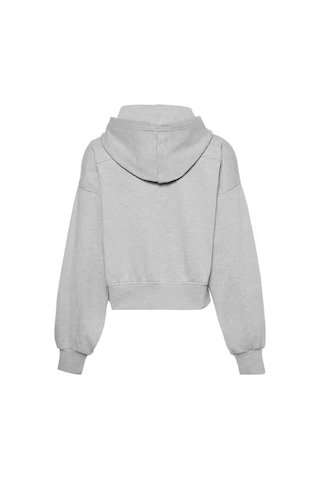 Calvin Klein Kadın French Terry Fermuarlı Kapüşonlu Sweatshirt - Gri Melanj-8429 Bc06 Grey Heather