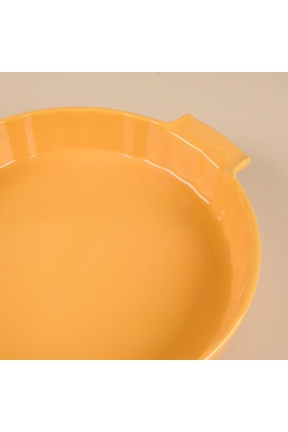 Yıldız Elissa Rölyefli Yuvarlak Fırın Kabı Sarı 32.5 Cm Çok Renkli