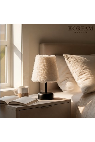 Beyaz Peluş Pilli Masa & Gece Lambası Çok Renkli 89700181