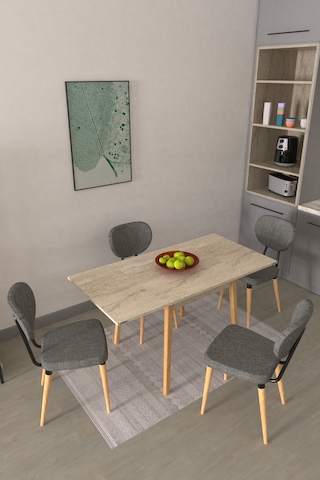 Vilinze Deniz Sandalye Avanos Ahşap Mdf Kanatlı Mutfak Masası Takımı - 70x70+70 Cmtk-avanos-07070k-tn-d33deniz-sigmagri Gri