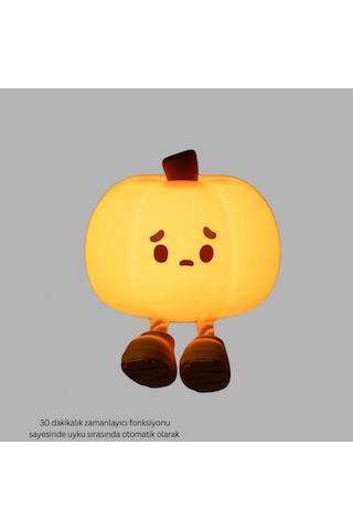 Pumpkin Led Night Light Dokunmatik Şarjlı Silikon Gece Lambası Yeni Nesil Renkli
