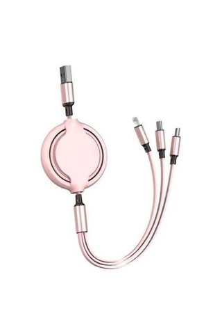 Willowhaven 3'lü Kollu Hızlı Şarj Kablosu - Sıvı Silikon, Genişletilebilir, Universal Renkli