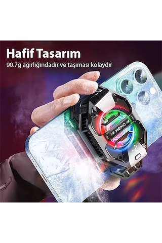 Memo Dl20 Aı Yarı İletken Dondurucu Arka Klipsli Soğutma Radyatörü Apple, Uyumlu iPhone Android Pubg Oyun Soğutucu 3 Aşamalı-