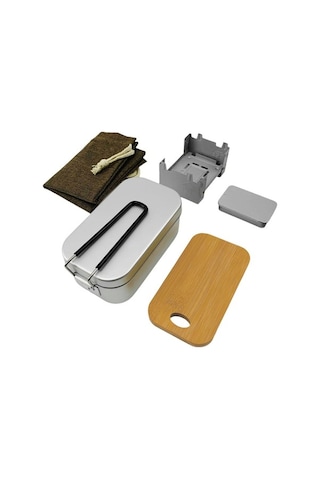 Ganzhoushop Yürüyüş Yemeği Tarzı Soba Soba Seti Pişirme Öğle Kutusu Katlanır Kamp Kamp Için Alkol A Ws Çok Renkli