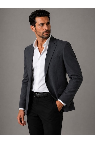 Classics Men Erkek İtalyan Kesim Lacivert Çizgili Blazer Ceket Klasik Ve Modern Şıklık - 7715