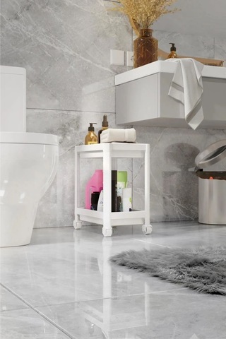 Tezgah Altı Tekerlekli Raf Ünitesi, Beyaz