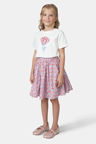 Made With Liberty Fabric Liberty Kumaş Kız Çocuk Çiçek Desenli Etek Kırmızı