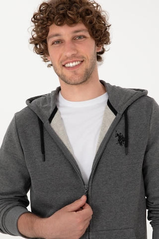 U.S. Polo Assn. Erkek Regular Fit Antrasit Melanj Örme Hırka 50313748-VR081