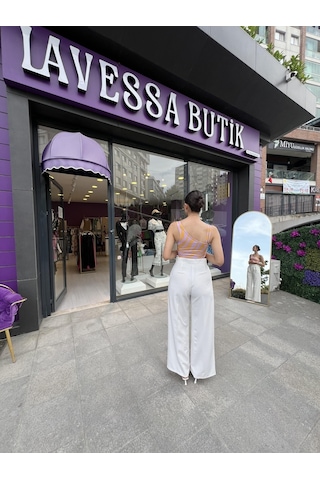 Lavessa Çift Askı Detaylı Sandy Crop-lila Renk-172