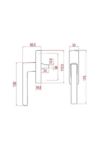 Si-aubi Eksenel Alüminyum Pencere Kolu Silver Grey Gri