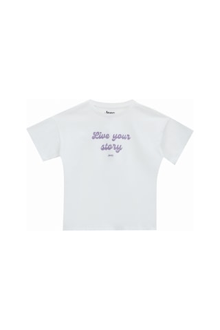 Jeep Ekru Kız Çocuk Baskılı T-shirt J5sg-tst7503