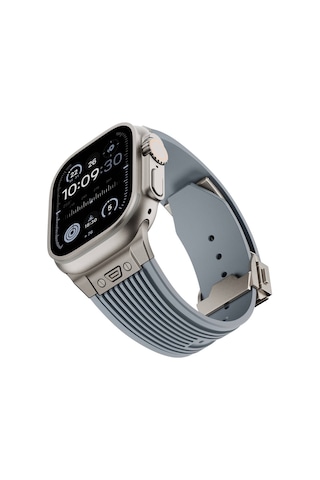 Apple Uyumlu  Watch Ultra 1 / 2 49mm Kordon Klipsli Spor Görünümlü Silikon Kordon 113